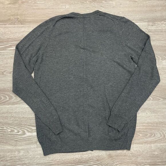 Nicole Miller Gray Button Up Cardigan with Lurex Silver Threads - Picture 5 of 12